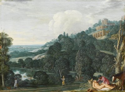 An Extensive Landscape with The Good Samaritan by Johann or Hans Konig